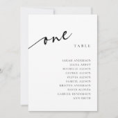 Table Number 1 One Seating Chart Card 招待状 (正面)