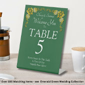 Table Number, Acrylic Pedestal Sign Emerald Green 台座サイン