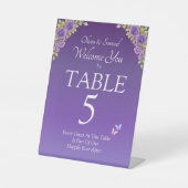 Table Number, Acrylic Pedestal Sign Purple Mauve  台座サイン (正面)