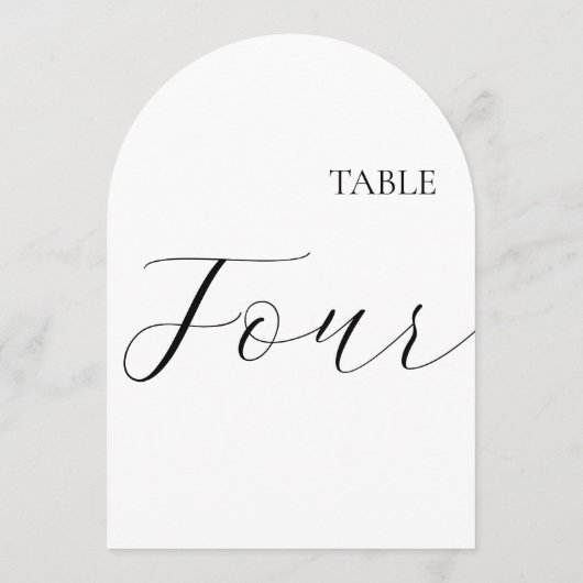 Table Number Four Card 招待状 (裏面)