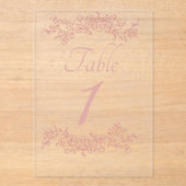 Table Number Simple Minimalist Clear アクリル招待状 (正面)