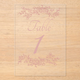 Table Number Simple Minimalist Clear アクリル招待状