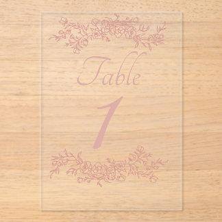 Table Number Simple Minimalist Clear アクリル招待状