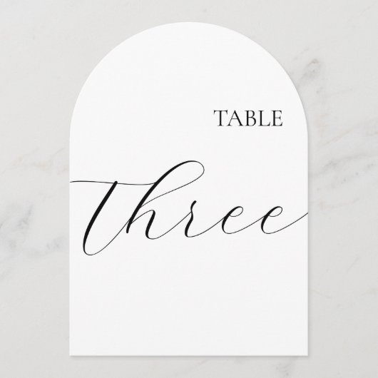 Table Number Three Card 招待状 (正面)