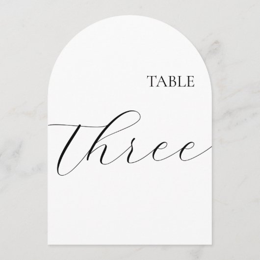 Table Number Three Card 招待状 (裏面)