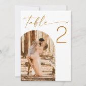 Table Number with Two Arch Photos. Elegant Wedding シーズンカード (正面)