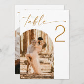 Table Number with Two Arch Photos. Elegant Wedding シーズンカード (正面/裏面)