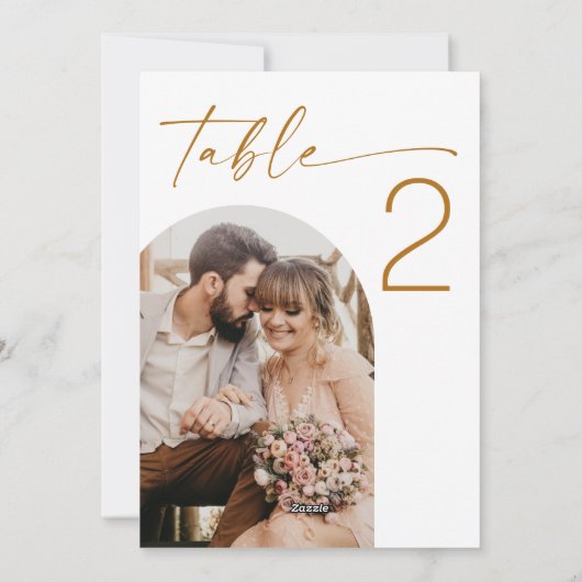 Table Number with Two Arch Photos. Elegant Wedding シーズンカード (裏面)