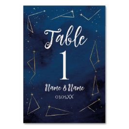 Table Numbers 結婚's Star Signs Navy テーブルナンバー