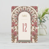 Table Numbers Vintage Art Nouveau Wedding 招待状 (スタンド正面)