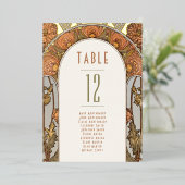 Table Numbers Vintage Art Nouveau Wedding 箔招待状 (立ち正面)