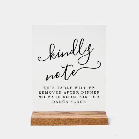 Table Removed After Dinner Make Room for Dancing アクリルサイン (正面)