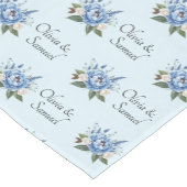 Table Runner Add Names 結婚 Blue Peony's Suite, ショートテーブルランナー (コーナー)