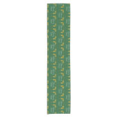 Table Runner Add Names Emerald Green & Gold ショートテーブルランナー (正面)