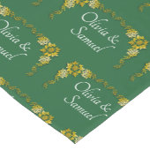 Table Runner Add Names Emerald Green & Gold ショートテーブルランナー (コーナー)