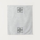 Table Runner Banner Business 2 Logos Faux Linen タペストリー (正面)
