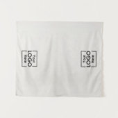 Table Runner Banner Business 2 Logos Faux Linen タペストリー (正面(横))