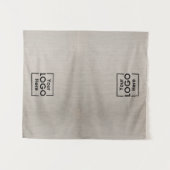 Table Runner Banner Business 2 Logos Faux Linen タペストリー (正面(横))
