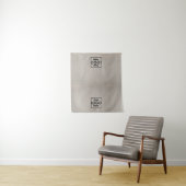 Table Runner Banner Business 2 Logos Faux Linen タペストリー (インサイチュ)