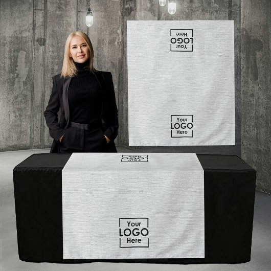 Table Runner Banner Business 2 Logos Faux Linen タペストリー