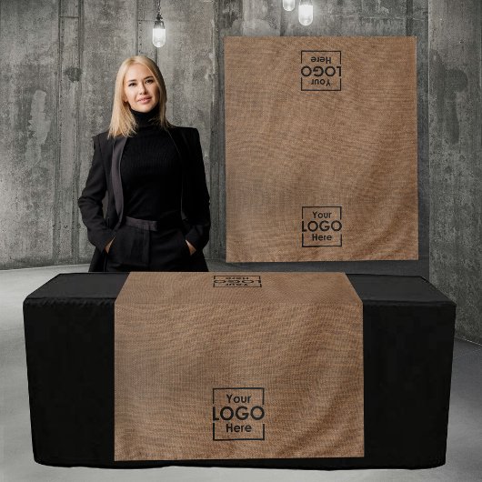Table Runner Banner Business 2 Logos Faux Linen タペストリー