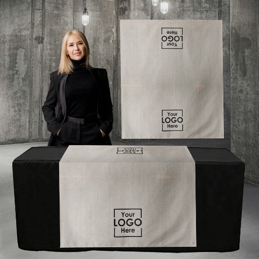 Table Runner Banner Business 2 Logos Faux Linen タペストリー