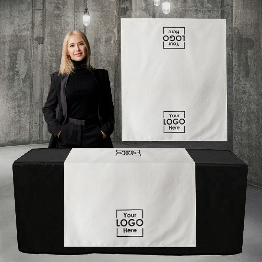 Table Runner Banner Business 2 Logos Faux Linen タペストリー