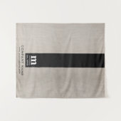 Table Runner Banner Business Logo Beige Linen タペストリー (正面(横))