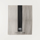 Table Runner Banner Business Logo Beige Linen タペストリー (正面)