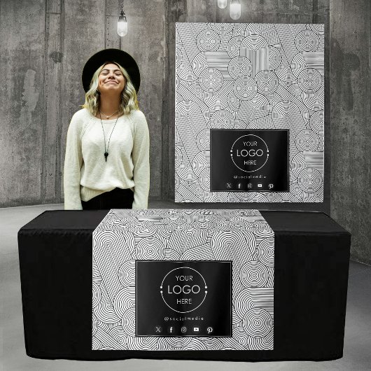 Table Runner Banner Business Logo Mid Century タペストリー