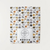 Table Runner Banner Business Logo Social Media Cat タペストリー (正面)