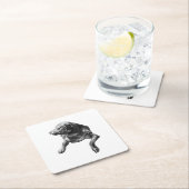 Table-Side Pause, Labrador スクエアペーパーコースター (インサイチュ)