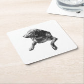 Table-Side Pause, Labrador スクエアペーパーコースター (アングル)