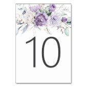 Table Ten Watercolor Purple Floral Wedding テーブルナンバー (裏面)