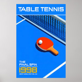 Table Tennis 1998 Finals Poster Retro Sports Art ポスター