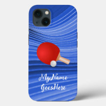 Table Tennis Colorful Blue BG with Paddle and Ball