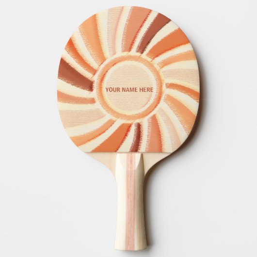 Table Tennis, Custom Name, Wood Pastel Pattern, 卓球ラケット (裏面)