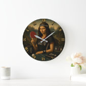 Table Tennis Funny Mona Lisa Ping Pong ラージ壁時計 (ホーム)
