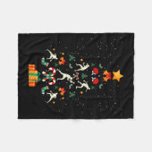 Table Tennis Ng Ng Player Christmas Tree Xmas Long フリースブランケット (正面(横))