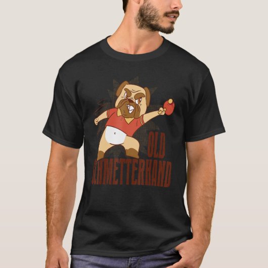 Table Tennis Old Schmetterhand Pingpong Outfit Dog Tシャツ (正面)