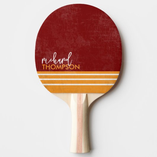 Table Tennis Paddle With Name Red/Orange 卓球ラケット (正面)