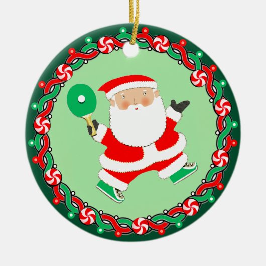 Table Tennis Ping-Pong Gift セラミックオーナメント (正面)