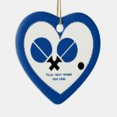 Table tennis ping-pong rackets and ball black blue セラミックオーナメント (右)