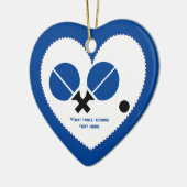 Table tennis ping-pong rackets and ball black blue セラミックオーナメント (左)