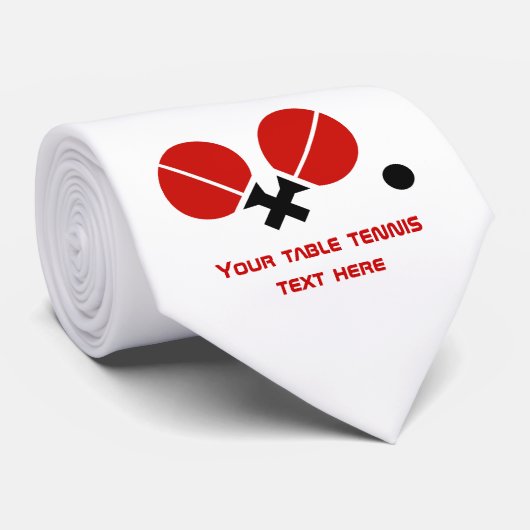 Table tennis ping-pong rackets and ball black, red ネクタイ (ロール)