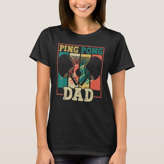 Table tennis player father ping pong dad funny tab tシャツ (正面)