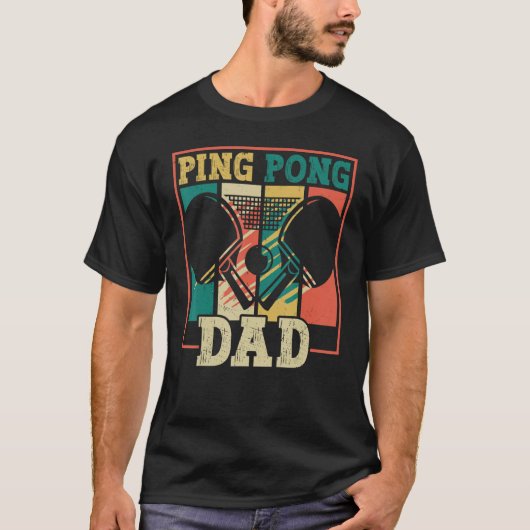 Table tennis player father ping pong dad funny tab tシャツ (正面)