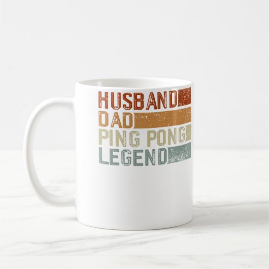 Table Tennis Player Husband Dad Father Ping Pong P コーヒーマグカップ (左)