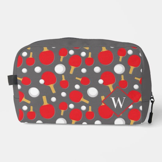 Table Tennis Player Ping Pong Patterned Monogram ドップキット (正面)