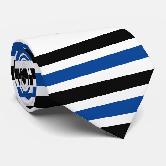 Table tennis rackets with ball black, blue stripes ネクタイ (ロール)